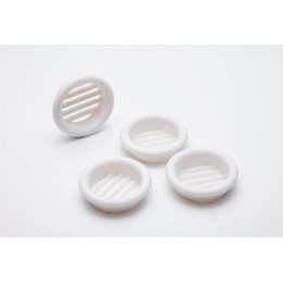 Lot 4 grilles ABS blanc à encastrer diamètre 3,2 cm