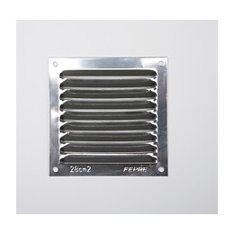 Grille d'aération aluminium inox à visser avec moustiquaire 10x10cm
