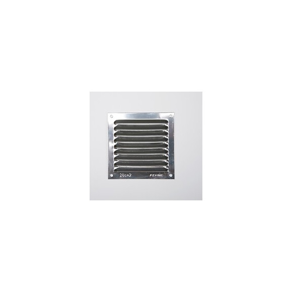 Grille d'aération aluminium inox à visser avec moustiquaire 10x10cm