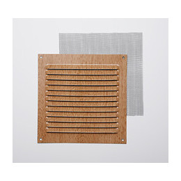 Grille d'aération aluminium chêne à visser 15x15cm