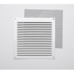 Grille d'aération aluminium blanc à visser 17x17cm