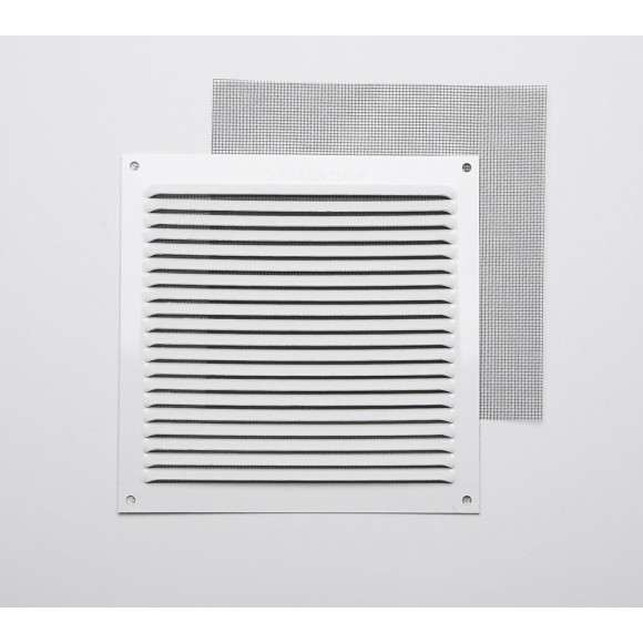 Grille d'aération aluminium blanc à visser 17x17cm