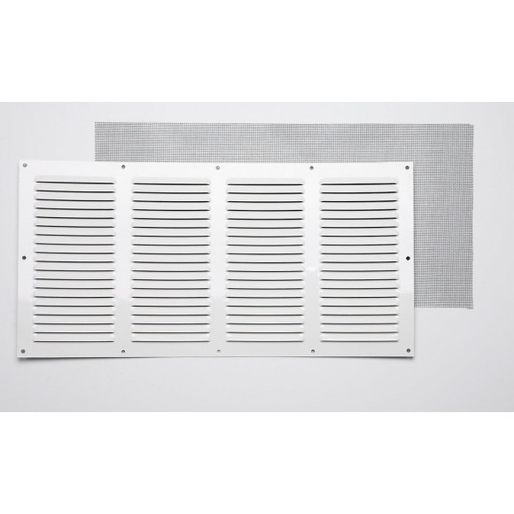 Grille d'aération aluminium blanc à visser 15x30cm