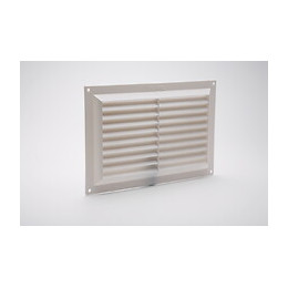 Grille d'aération ABS blanc à visser avec moustiquaire 16,5cm x26