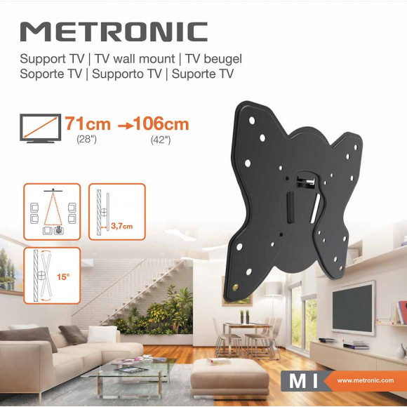 Support TV inclinable 28'' - 42'' - 71 - 106cm - noir