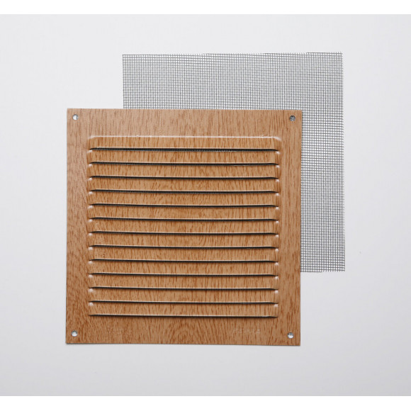 Grille d'aération aluminium chêne à visser 15x15cm