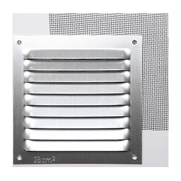 Grille d'aération aluminium mat à visser 10x10cm