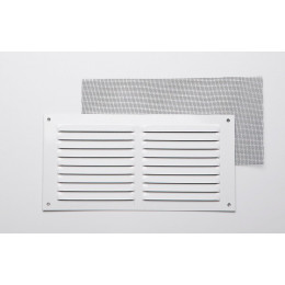 Grille d'aération aluminium blanc à visser 10x20cm