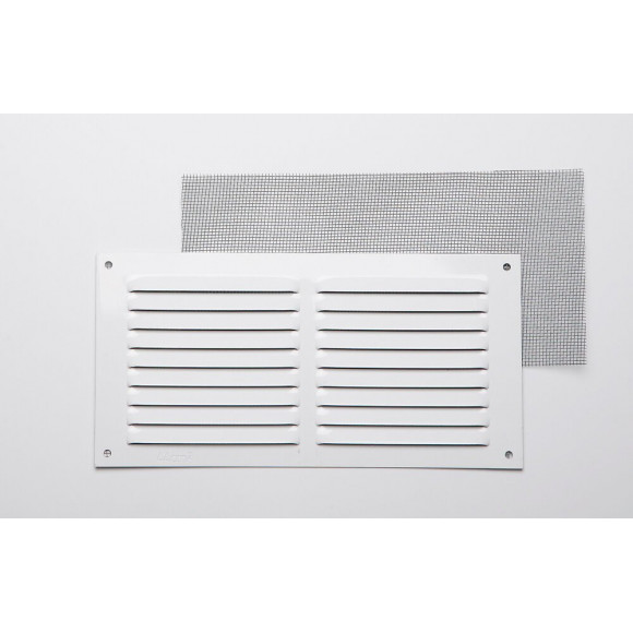 Grille d'aération aluminium blanc à visser 10x20cm