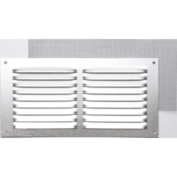 Grille d'aération aluminium mat à visser 10x20cm