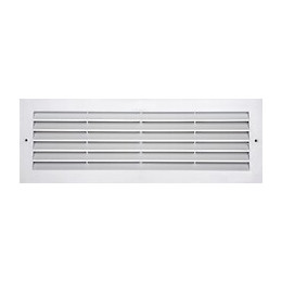 Grille d'aération ABS blanc à encastrer avec moustiquaire 9,5x33,3