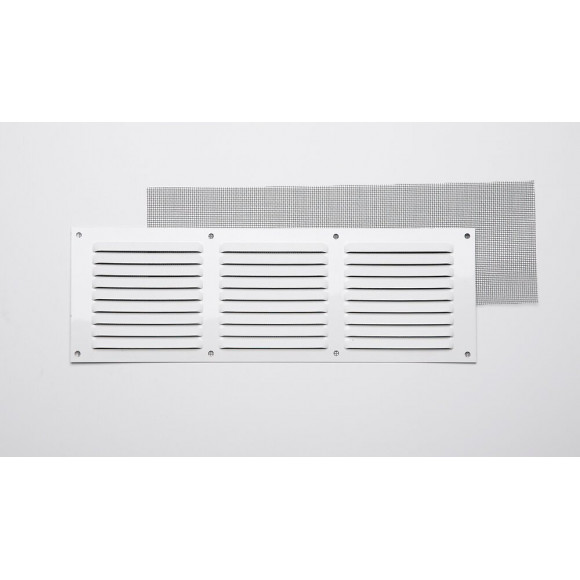 Grille d'aération aluminium blanc à visser 10x30cm