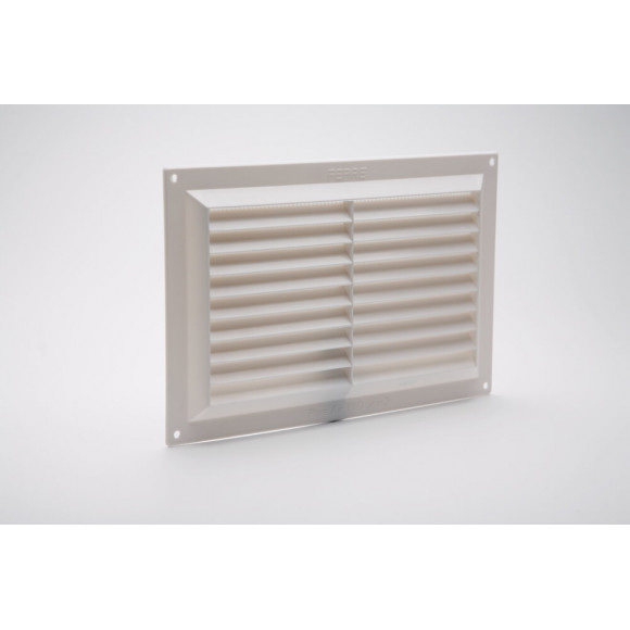 Grille d'aération ABS blanc à visser avec moustiquaire 16,5cm x26