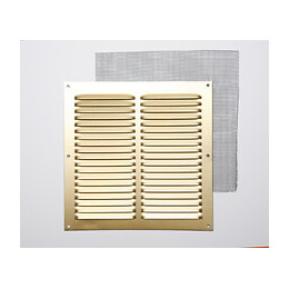 Grille d'aération aluminium or à visser 20x20cm