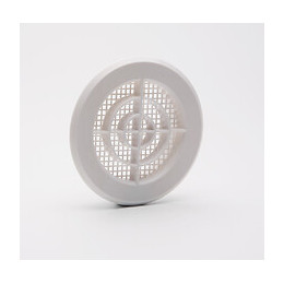 Grille d'aération ABS blanc à clipser tube D8-9 cm