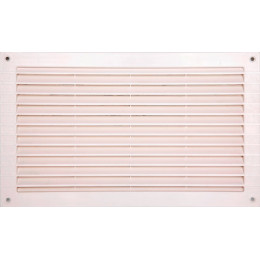 Grille d'aération ABS blanc à encastrer avec moustiquaire 18,6x33,4