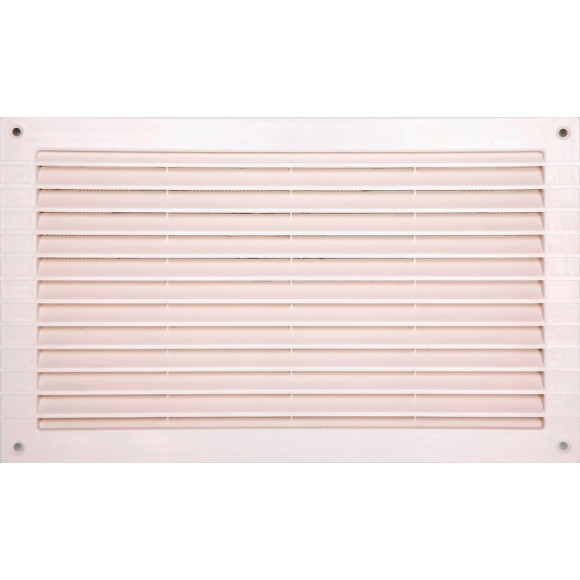 Grille d'aération ABS blanc à encastrer avec moustiquaire 18,6x33,4