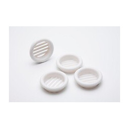 Lot 4 grilles ABS blanc à encastrer diamètre 3,2 cm