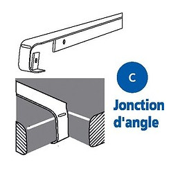 Profilalu jonction angle rayon 3-5 Ep.28xL.670mm alu
