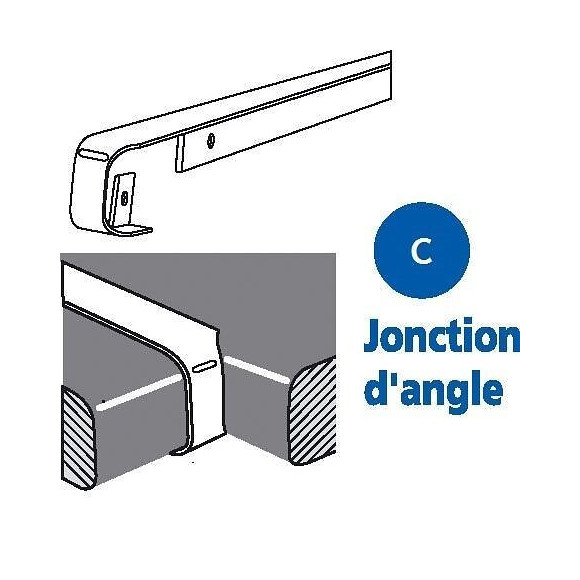 Profilalu jonction angle rayon 3-5 Ep.28xL.670mm alu