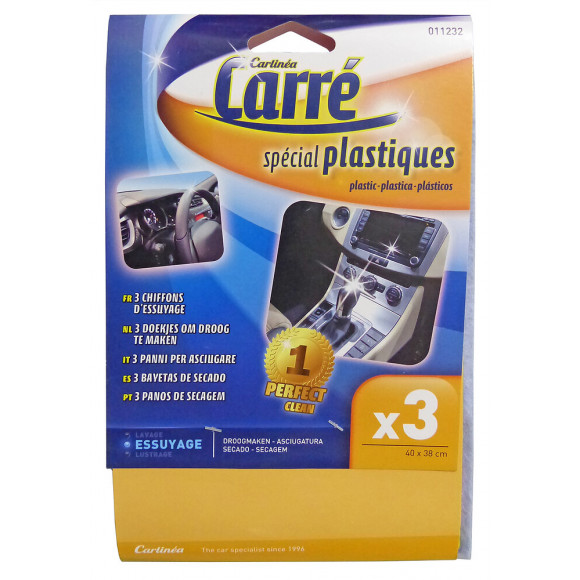 3 chiffons essuyage tableau de bord CARLINEA