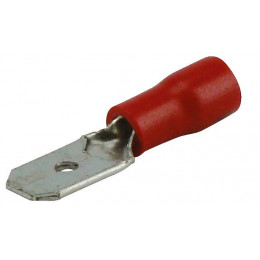 Lot de 10 cosses plates males 6.3mm rouge