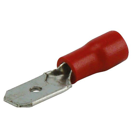 Lot de 10 cosses plates males 6.3mm rouge