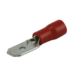 Lot de 10 cosses plates males 6.3mm rouge