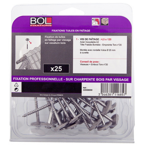 25 vis à bois pour faîtage