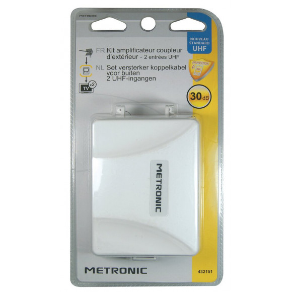 Amplificateur ext. 30dB coupleur UHF-UHF filtre 4G + alimentation