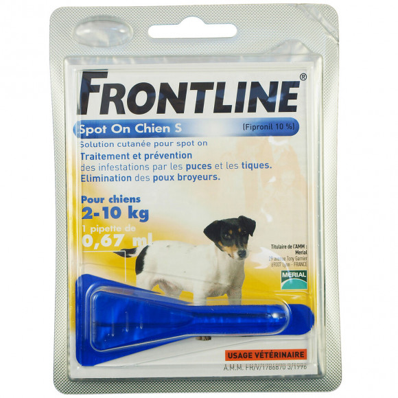 1 pipette antiparasitaire FRONTLINE Spot-On chien S 2 à 10kg
