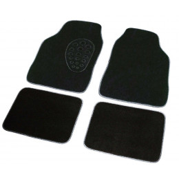Lot de 4 tapis de voiture chiné blanc noir