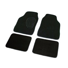 Lot de 4 tapis de voiture chiné blanc noir