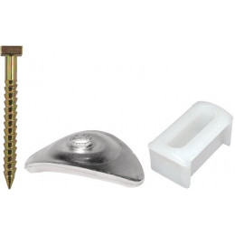 Ensemble plaquette + tirefond + cale fixation PO PVC