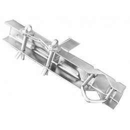 Fixation cerclage double zingué blanc pour mât diamètre 25-50mm