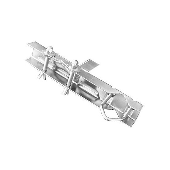 Fixation cerclage double zingué blanc pour mât diamètre 25-50mm