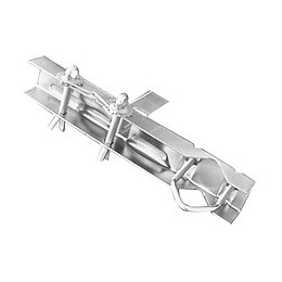 Fixation cerclage double zingué blanc pour mât diamètre 25-50mm