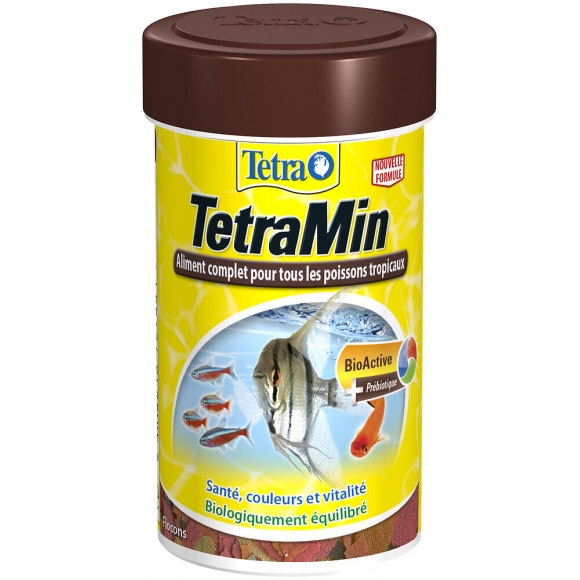 Aliment pour poissons tropicaux TETRA TetraMin flocons 100ml