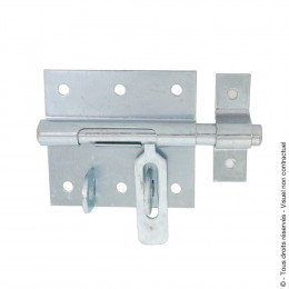 Verrou de box porte-cadenas avec gâche d.16mm zingué