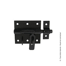Verrou de box porte-cadenas avec gâche d.12mm noir
