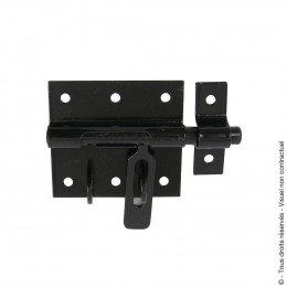 Verrou de box porte-cadenas avec gâche d.12mm noir