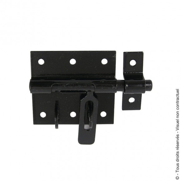 Verrou de box porte-cadenas avec gâche d.12mm noir