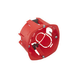 Boitier encastrement mur creux 1 poste rouge diamètre 67mm