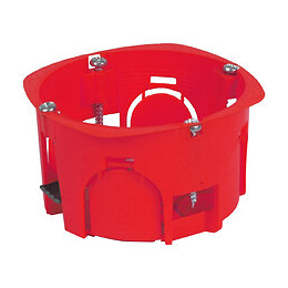 Boitier encastrement mur creux 1 poste rouge diamètre 67mm