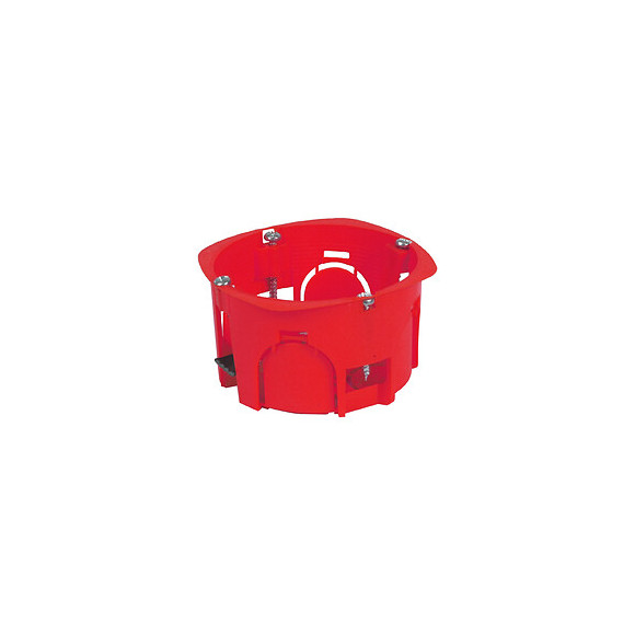Boitier encastrement mur creux 1 poste rouge diamètre 67mm