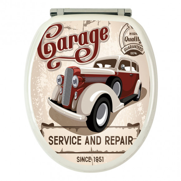 Abattant garage en bois moulé décoré 1 face