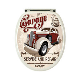 Abattant garage en bois moulé décoré 1 face