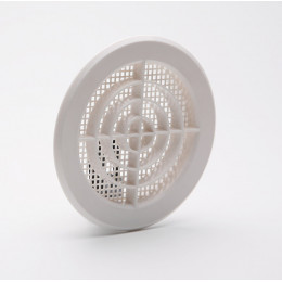 Grille d'aération ABS blanc à clipser tube D10-11 cm