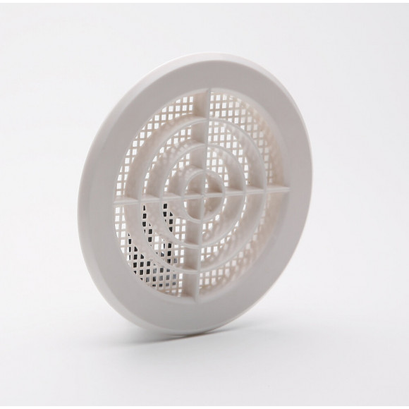 Grille d'aération ABS blanc à clipser tube D10-11 cm