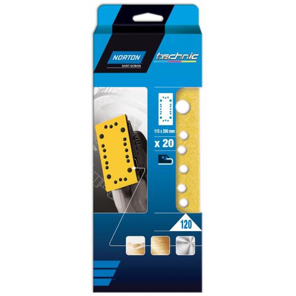 Garniture perforée 115x280 G131F NORTON grain 120 20MULT
